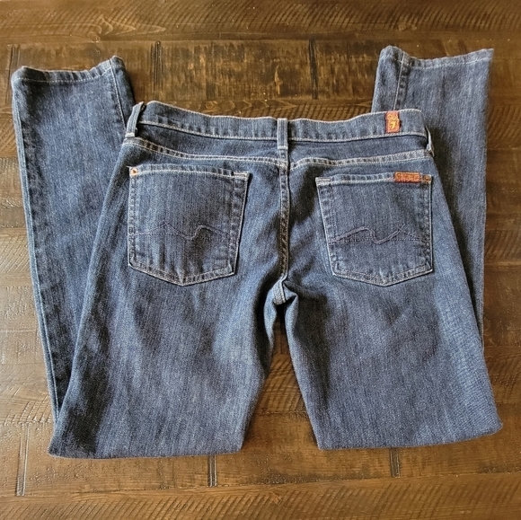 Women's 7 For All Mankind Roxanne Slim Fit Jeans in Medium Wash Blue Size 28 - Picture 6 of 15